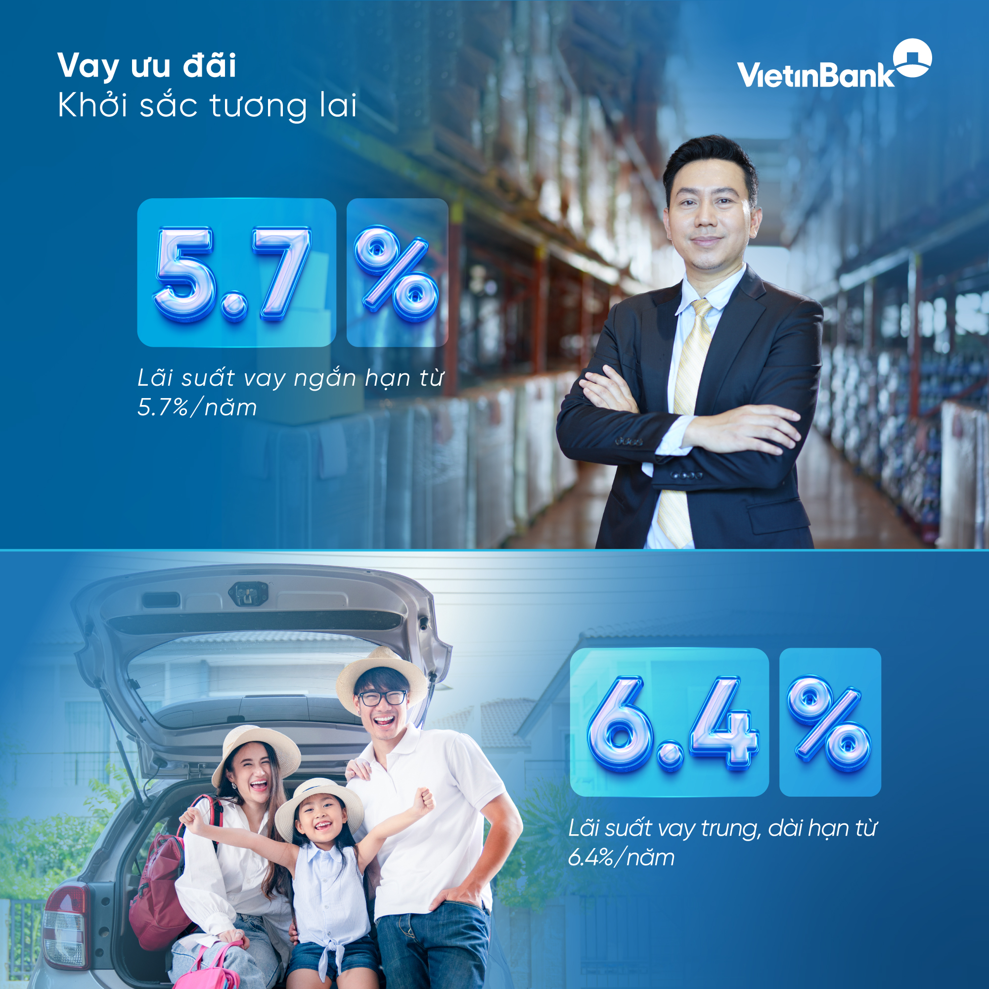 VietinBank tung 100.000 tỷ đồng cho khách hàng cá nhân có nhu cầu vay vốn để phục vụ sản xuất kinh doanh và tiêu dùng vay ưu đãi với lãi suất chỉ từ 5,7%/năm