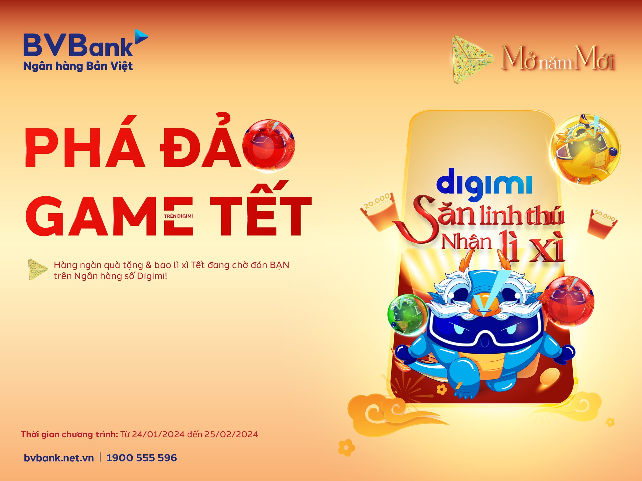 “Săn linh thú - nhận lì xì” trên Ngân hàng số Digimi