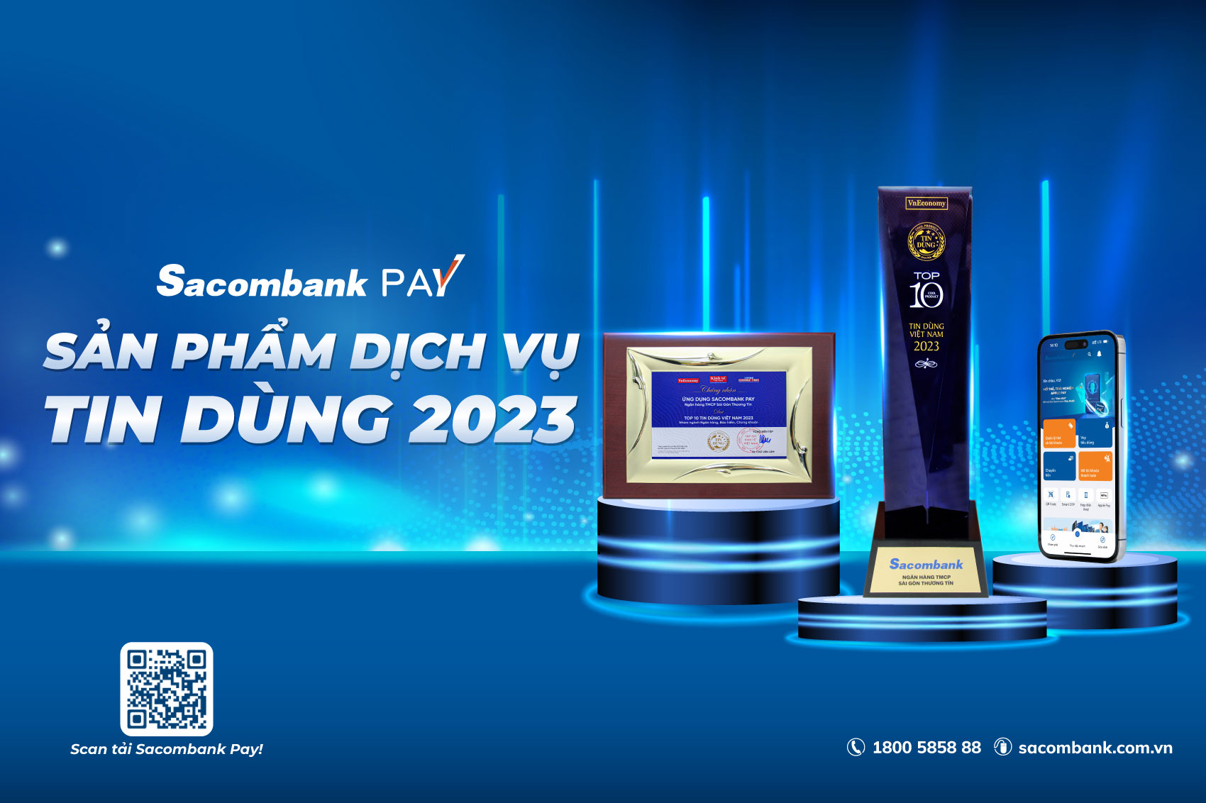 Sacombank pay nhận giải sản phẩm, dịch vụ tin dùng Việt Nam