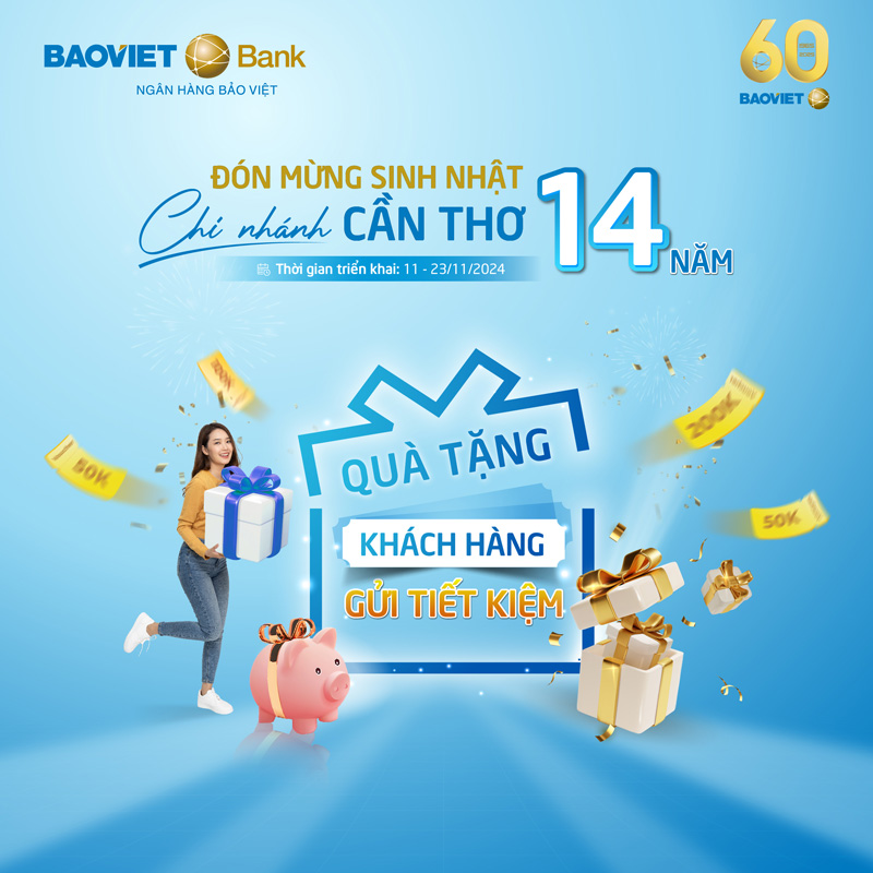 BAOVIET Bank Cần Thơ tặng quà khách hàng gửi tiết kiệm
