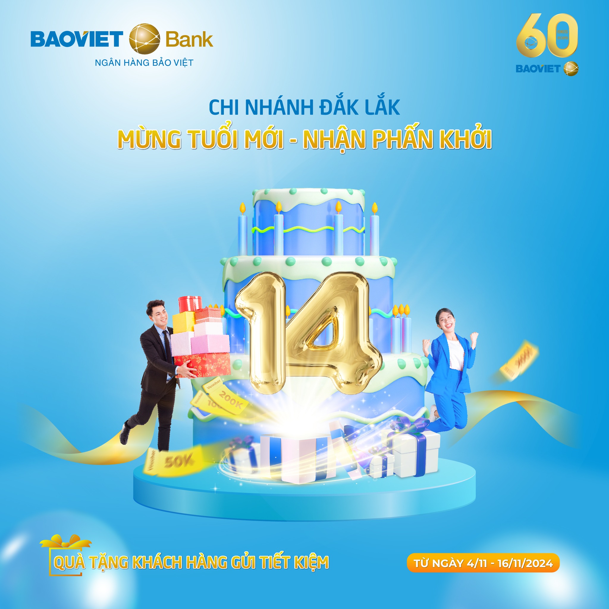 BAOVIET Bank Đắk Lắk tặng quà khách hàng gửi tiết kiệm