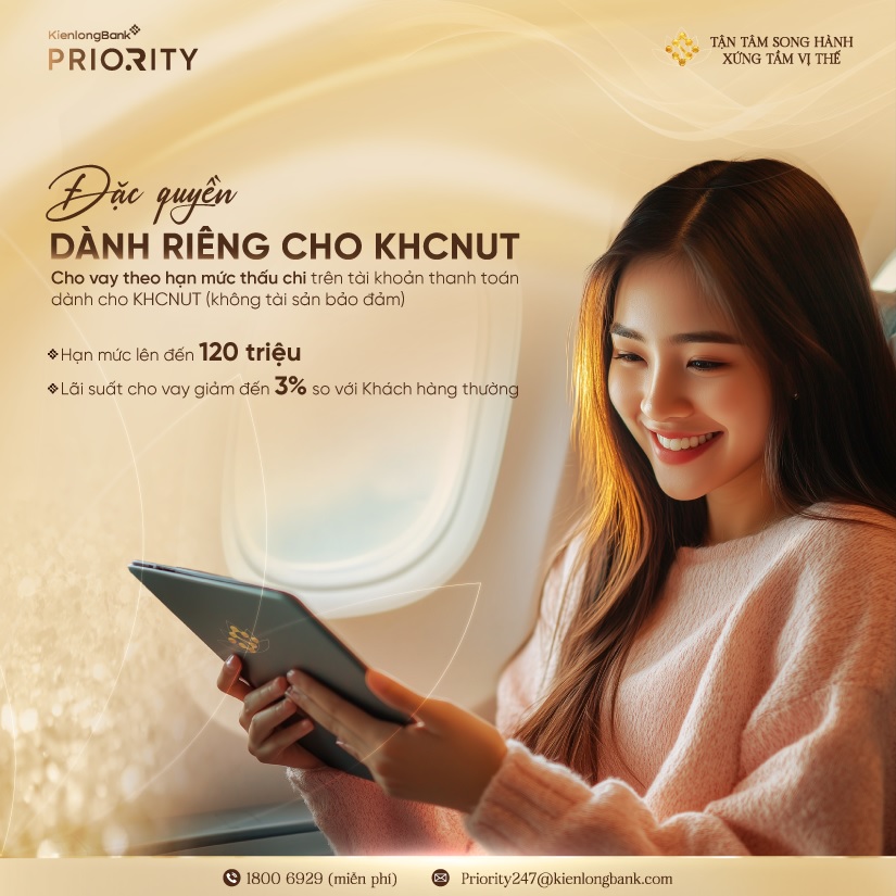 KienlongBank cho khách hàng ưu tiên vay thấu chi có lãi suất giảm đến 3%