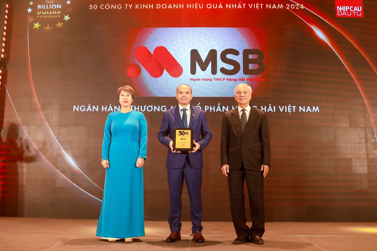 MSB vào TOP 50 công ty kinh doanh hiệu quả nhất Việt Nam năm 2024