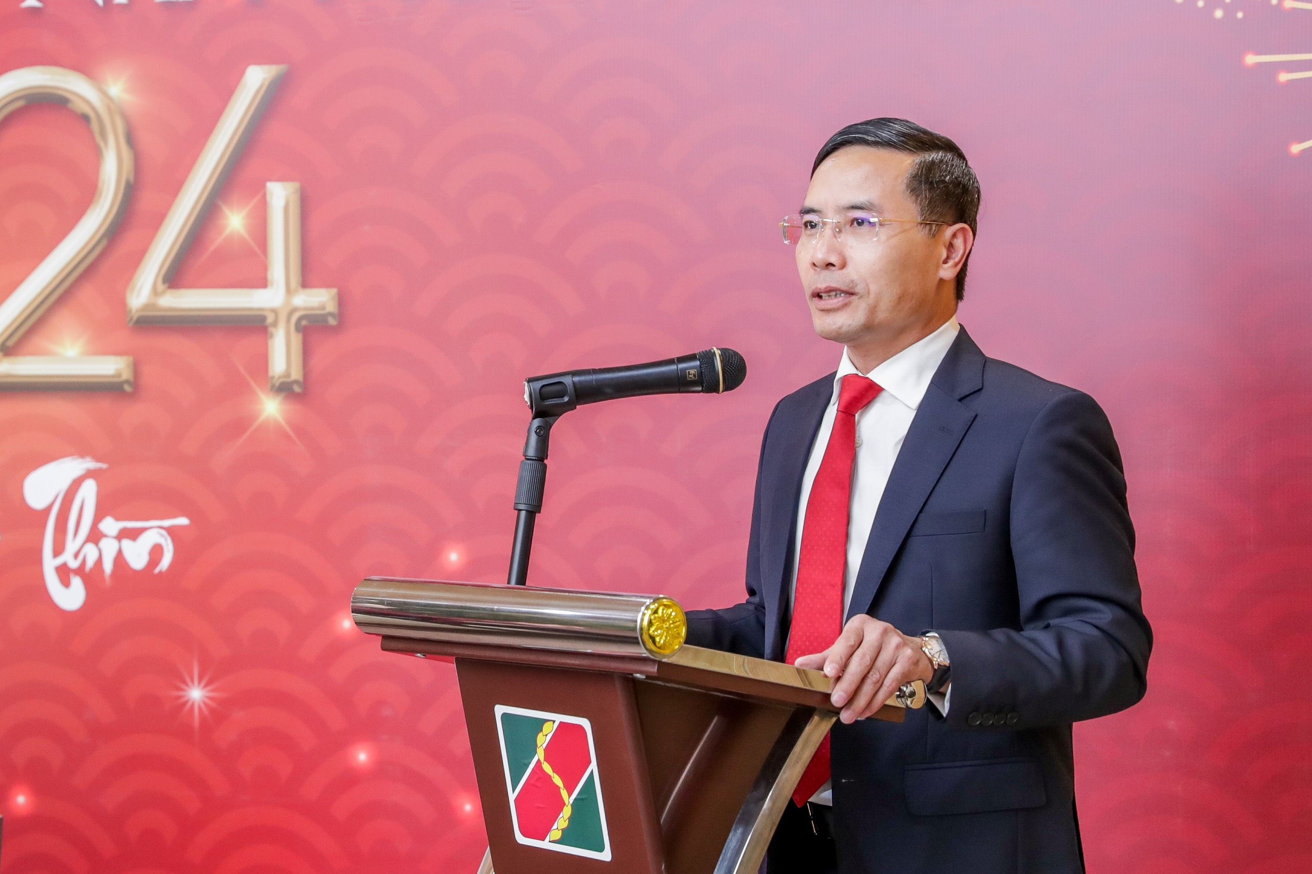 Đồng chí Phạm Đức Ấn – Bí thư Đảng ủy, Chủ tịch Hội đồng Thành viên Agribank phát biểu