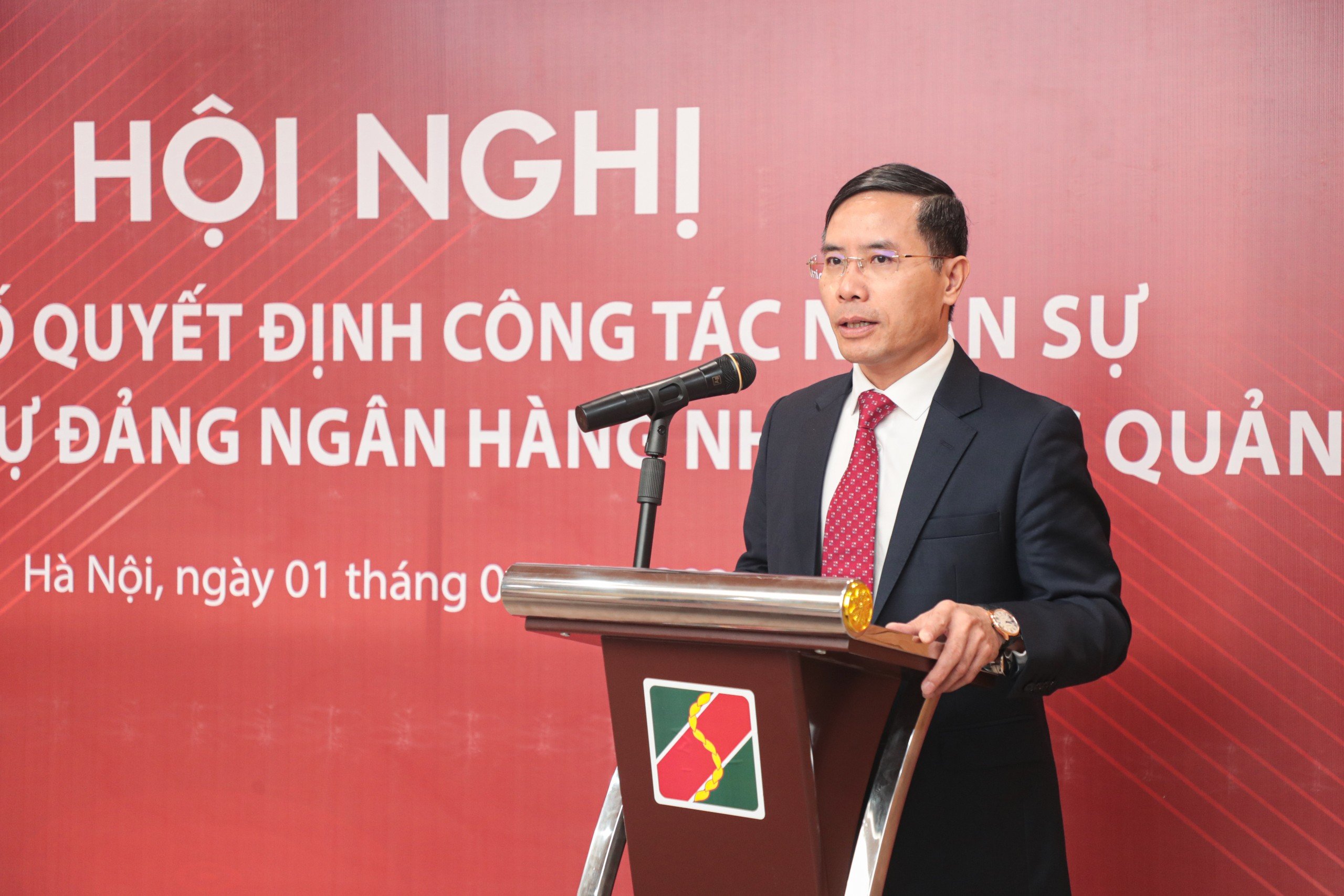 Đồng chí Phạm Đức Ấn - Bí thư Đảng ủy, Chủ tịch Hội đồng Thành viên Agribank phát biểu