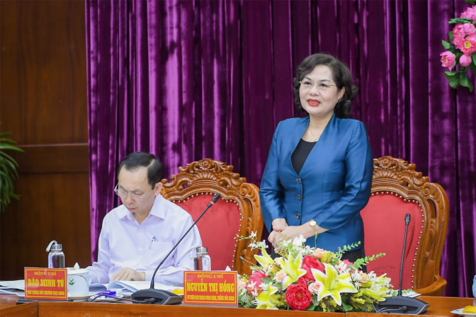 Đ/c Nguyễn Thị Hồng - Thống đốc NHNN kết luận buổi làm việc