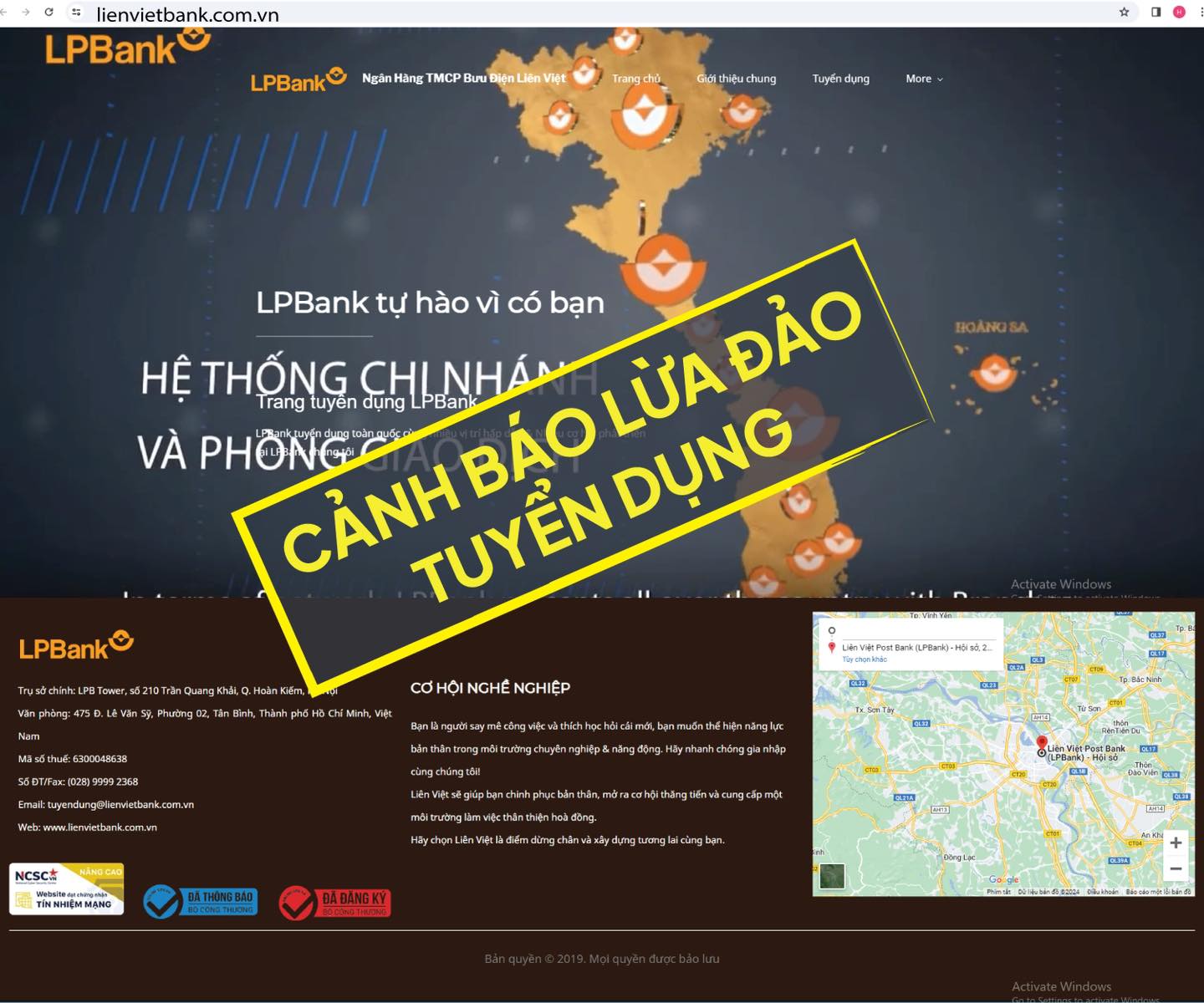 LPBank cảnh báo hành vi mạo danh ngân hàng tuyển nhân sự để lừa đảo