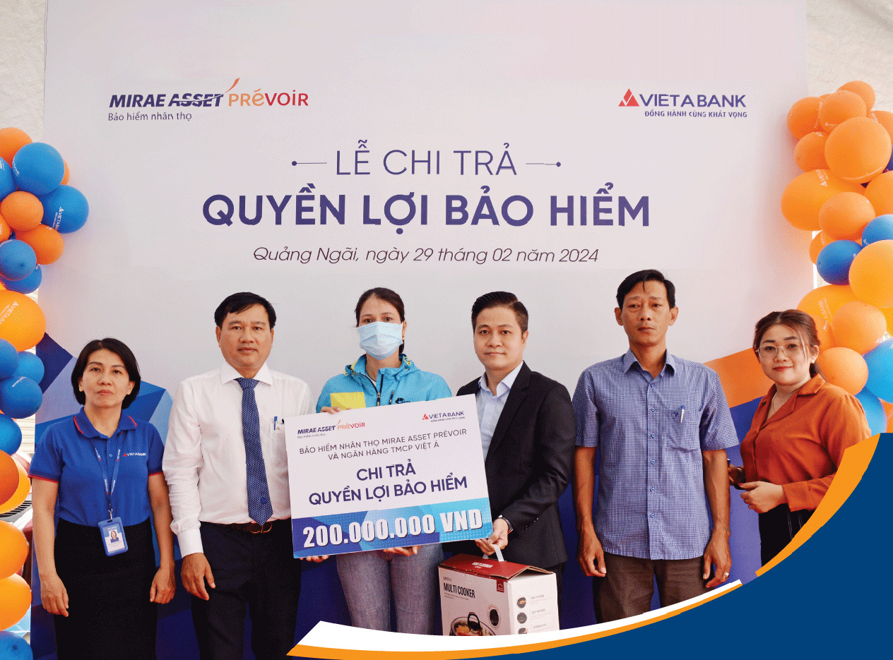 VietABank và Mirae Asset Prévoir chi trả 200 triệu đồng cho khách hàng tại Quảng Ngãi