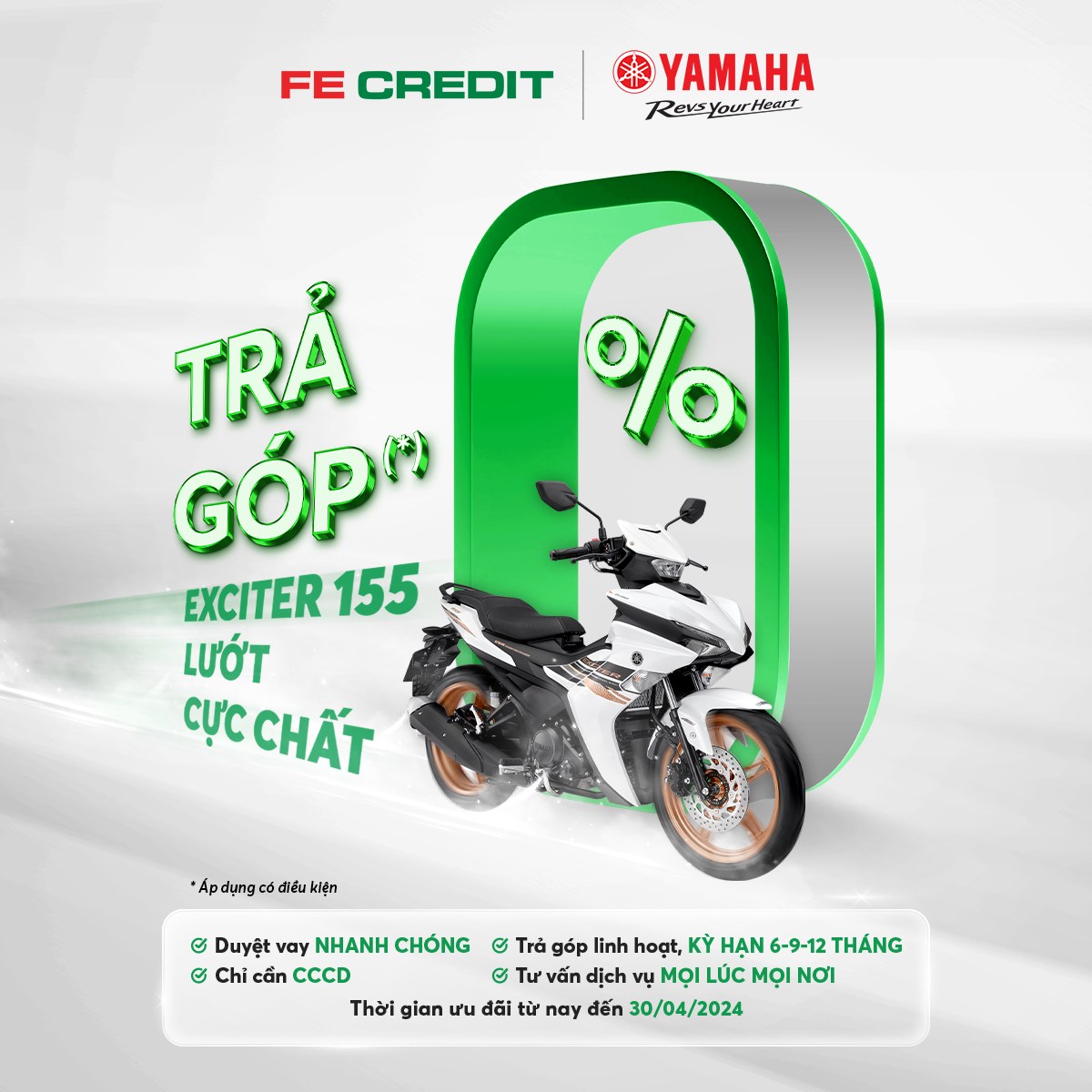 FE CREDIT CHO KHÁCH HÀNG VAY MUA XE YAMAHA TRẢ GÓP LÃI SUẤT CHỈ TỪ 0%