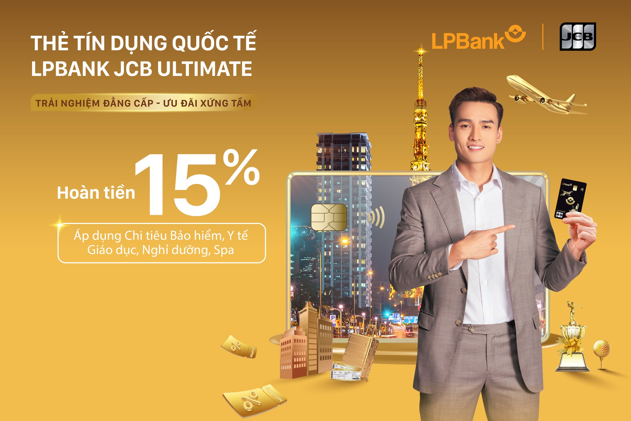 Thẻ tín dụng quốc tế LPBank JCB Ultimate là hạng thẻ tín dụng cao cấp nhất mà LPBank và JCB mang đến cho khách hàng tại Việt Nam.