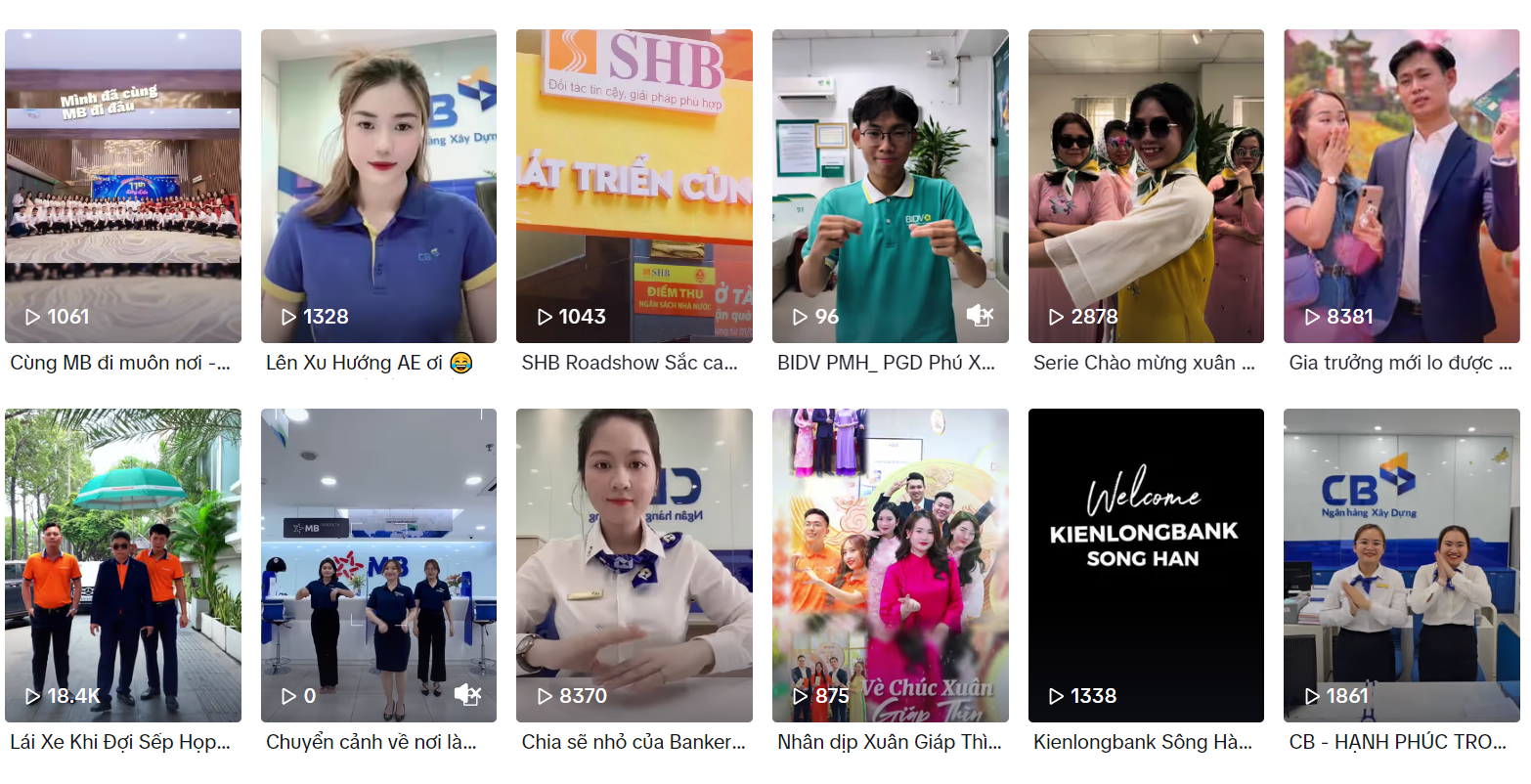 Các video trong cuộc thi Sáng tạo video TikTok: Tài năng Banker
