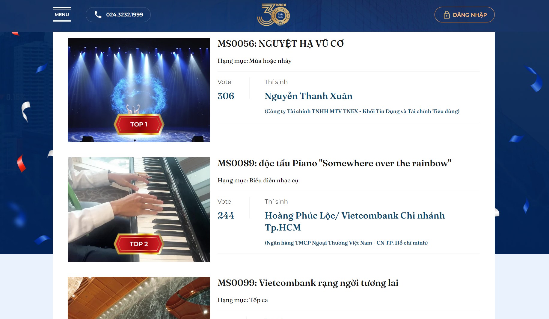 Cách thức bình chọn cho tác phẩm dự thi Video - Tài năng Banker