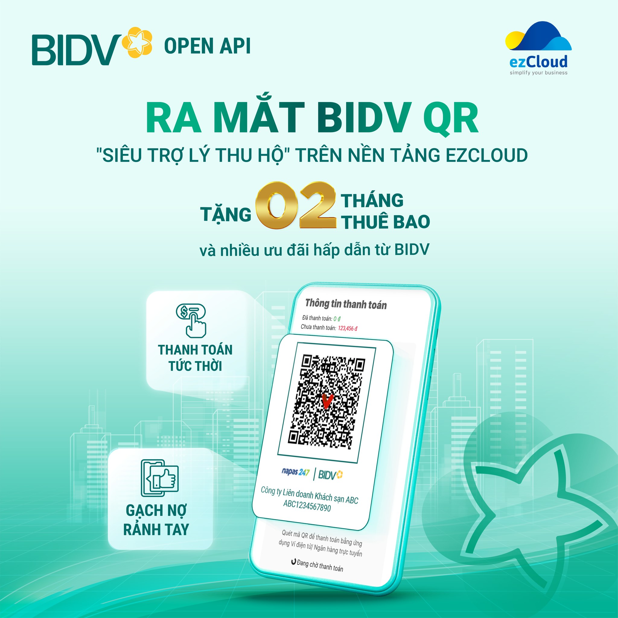 BIDV ra mắt dịch vụ thu hộ qua QR trên ezCloud - BIDV QR