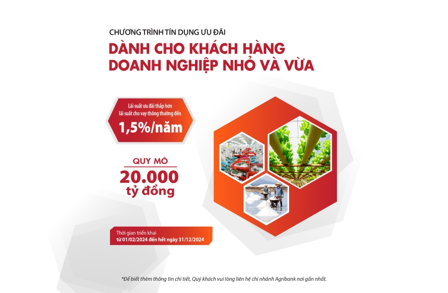 Agribank thêm 35.000 tỷ đồng vốn tín dụng ưu đãi hỗ trợ nền kinh tế