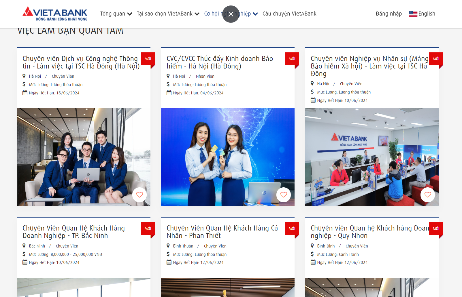 [Mới] - VietABank tuyển dụng các vị trí hấp dẫn
