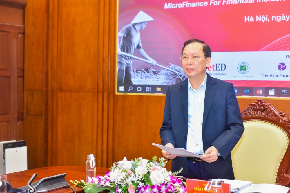 Phó Thống đốc Thường trực NHNN Đào Minh Tú phát biểu khai mạc Toạ đàm