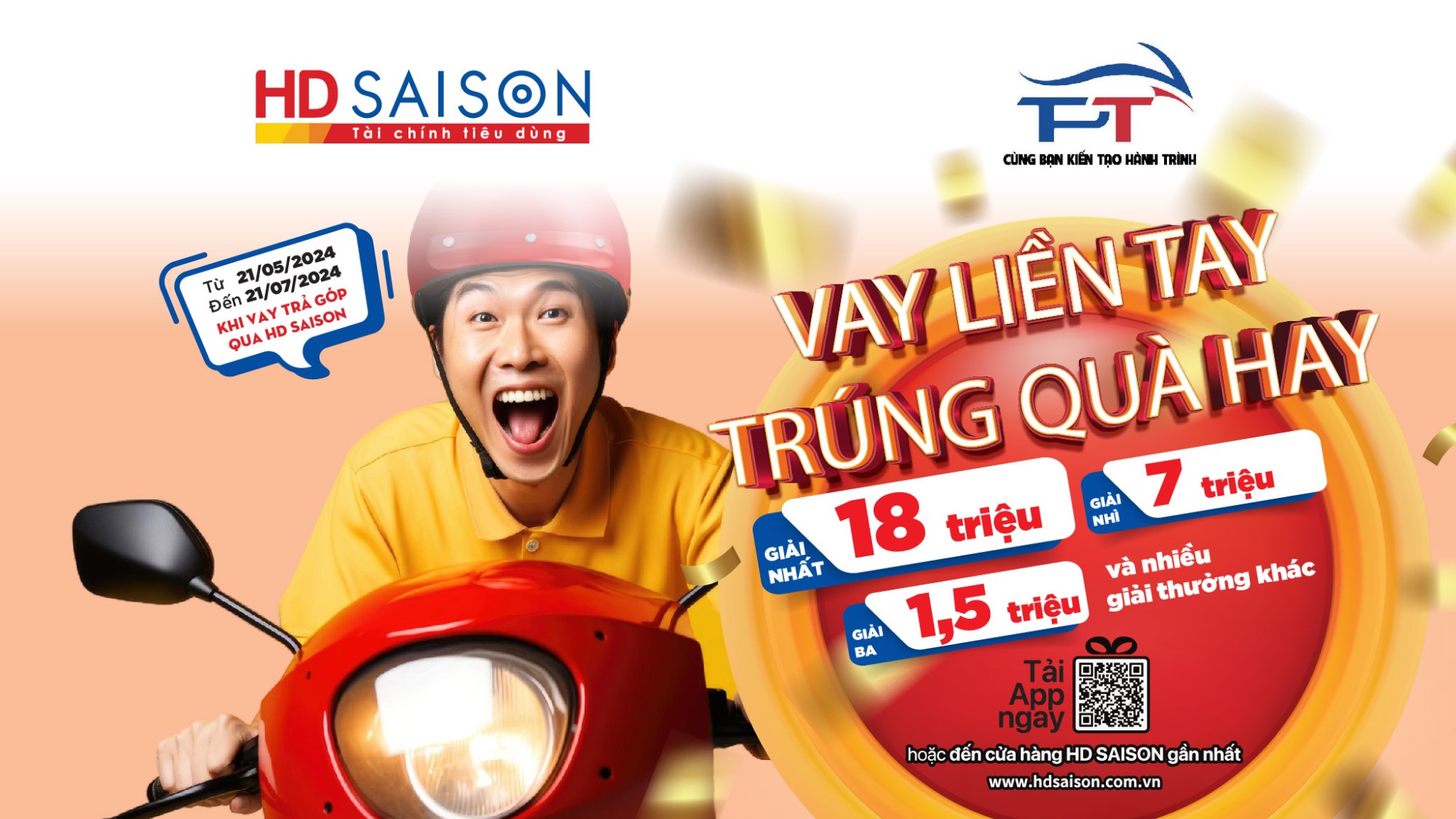 Khách vay HD SAISON mua xe máy trả góp thêm cơ hội trúng thưởng tiền mặt