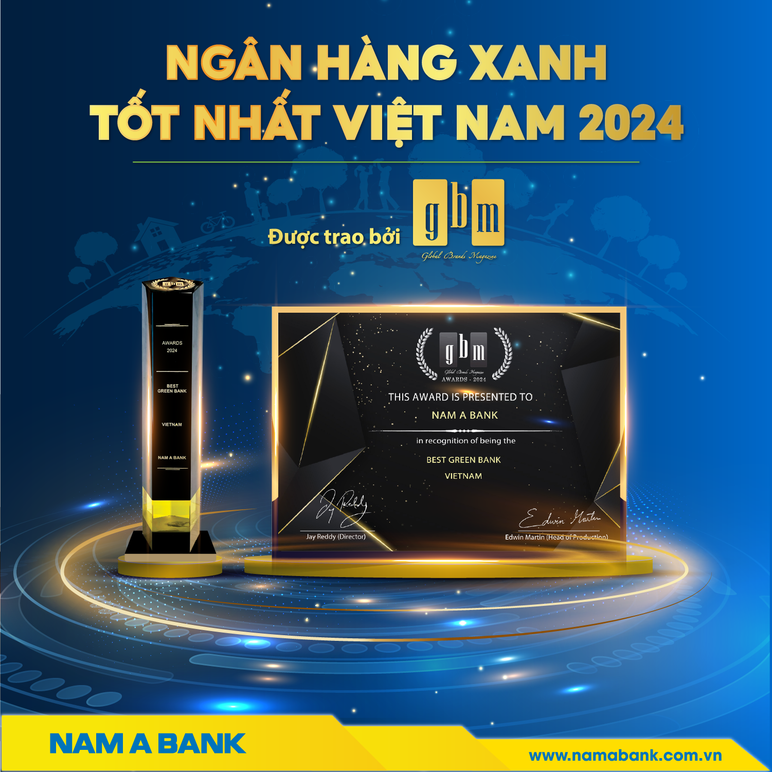 Nam A Bank nhận giải “Ngân hàng xanh tốt nhất Việt Nam 2024”
