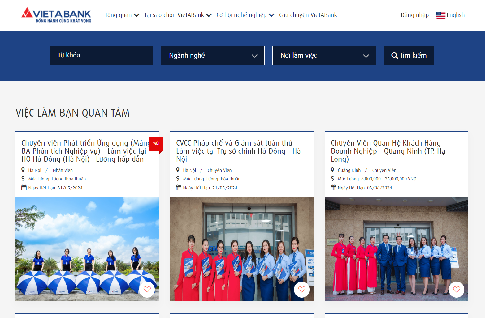 [Mới] VietABank tuyển dụng các vị trí mới cho quý II/2024
