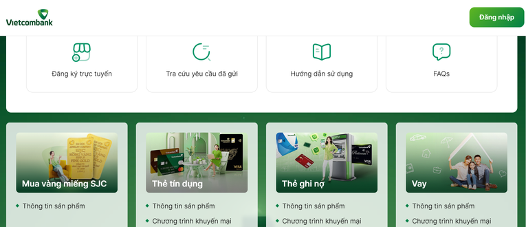 Mua vàng online từ Vietcombank
