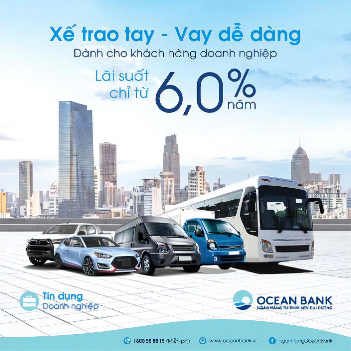 OceanBank cho vay mua ô tô lãi suất ưu đãi