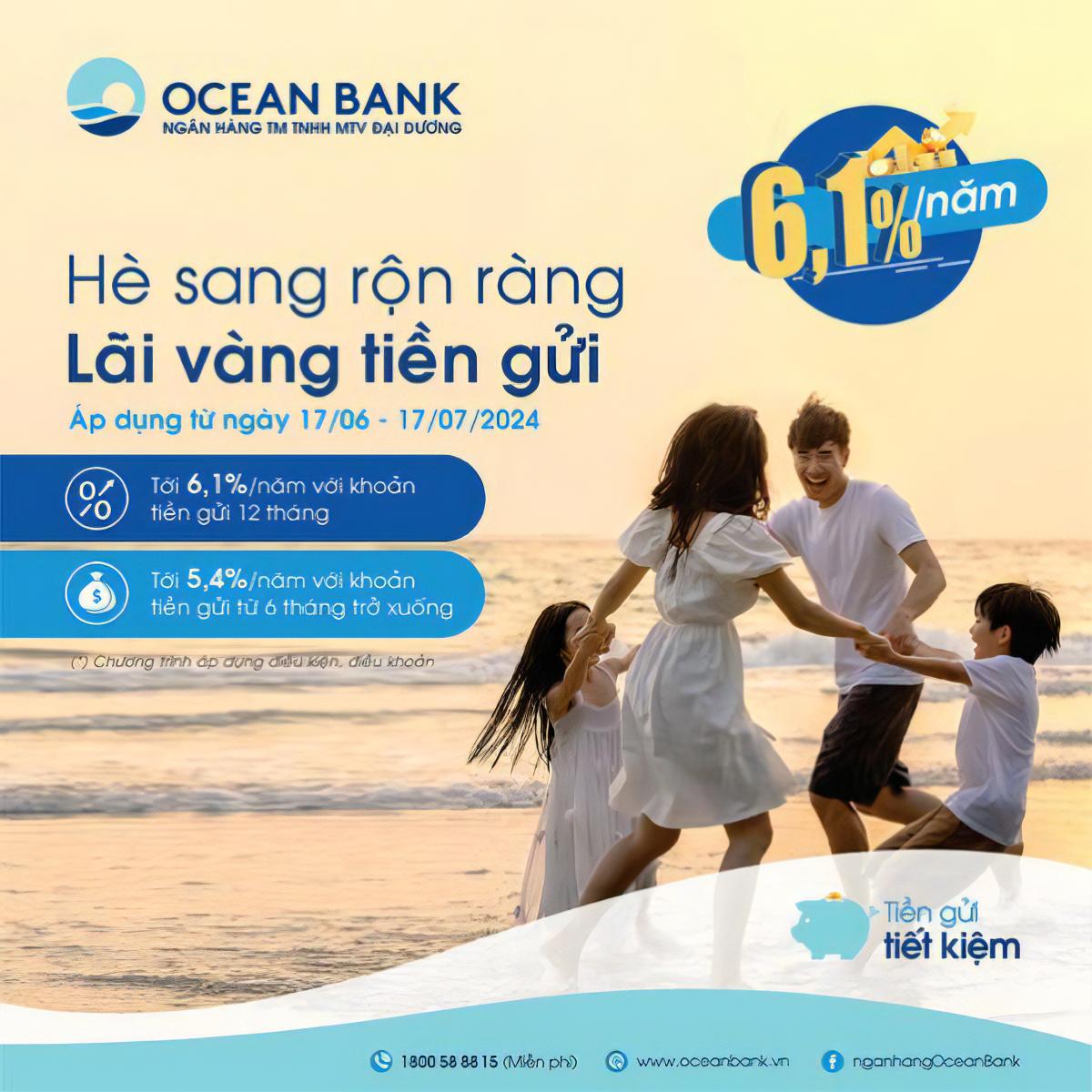 Tiết kiệm ưu đãi lãi suất Oceanbank