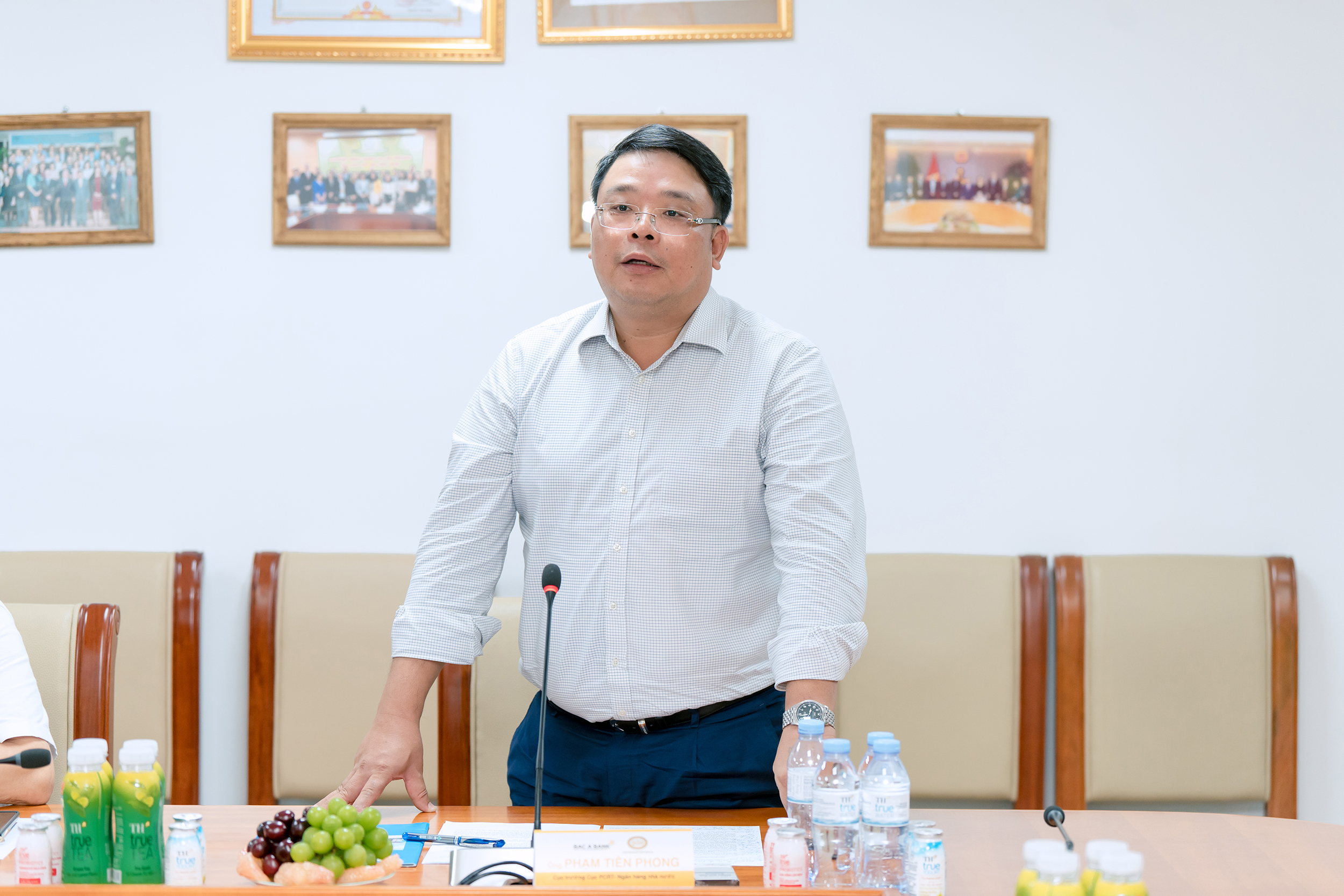 Ông Phạm Tiên Phong, Cục trưởng Cục Phòng chống rửa tiền phát biểu tại buổi lễ