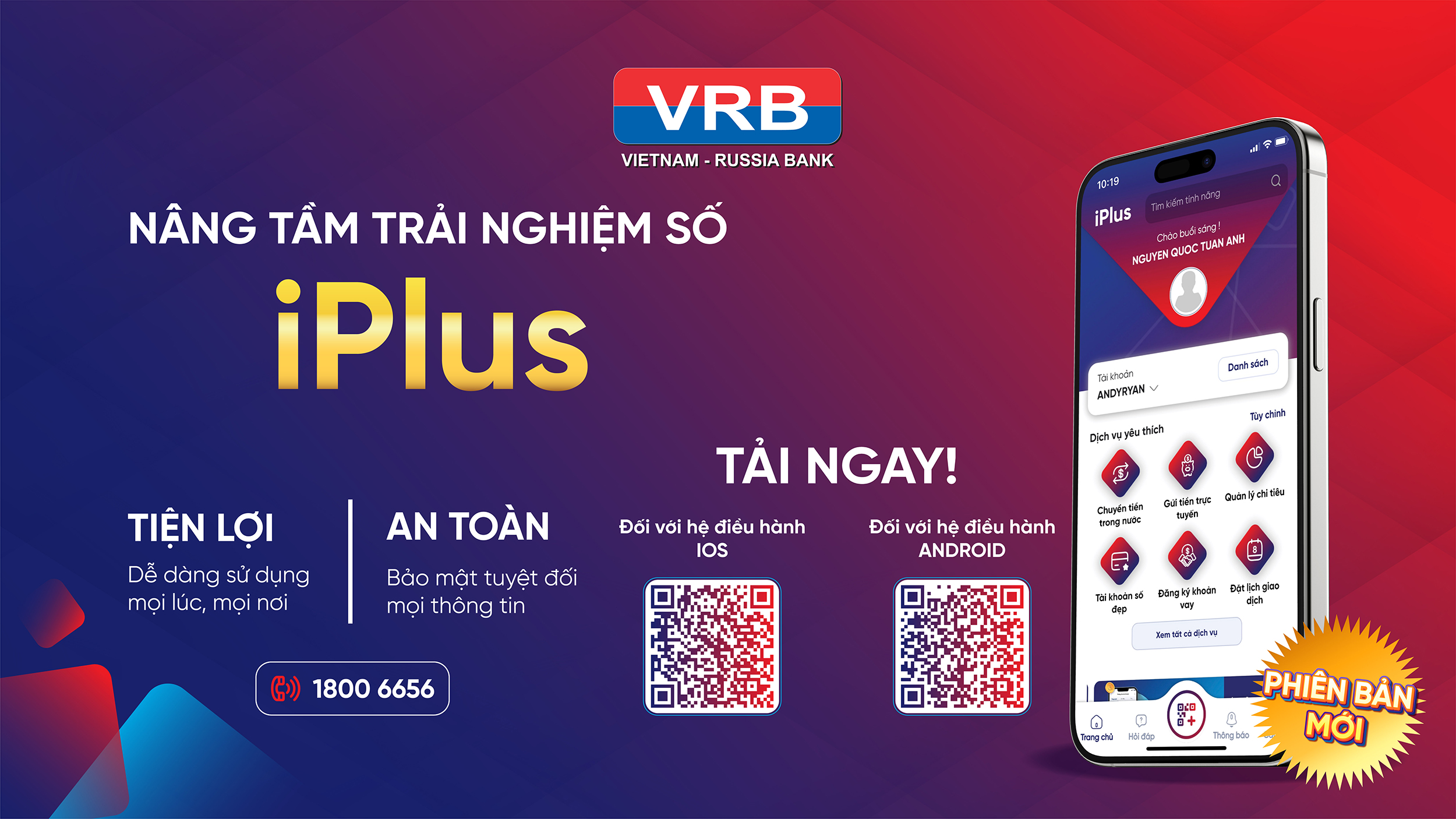 VRB triền khai dịch vụ ngân hàng điện tử iPlus
