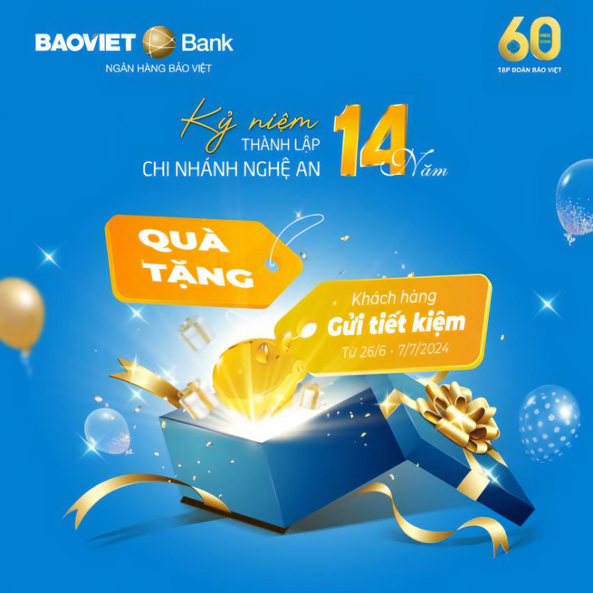 BAOVIET Bank Nghệ An tặng quà khách hàng gửi tiết kiệm