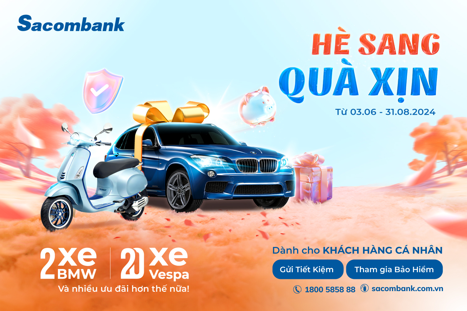 Khách hàng cá nhân có cơ hội trúng xe BMW cùng nhiều giải thưởng giá trị từ Sacombank