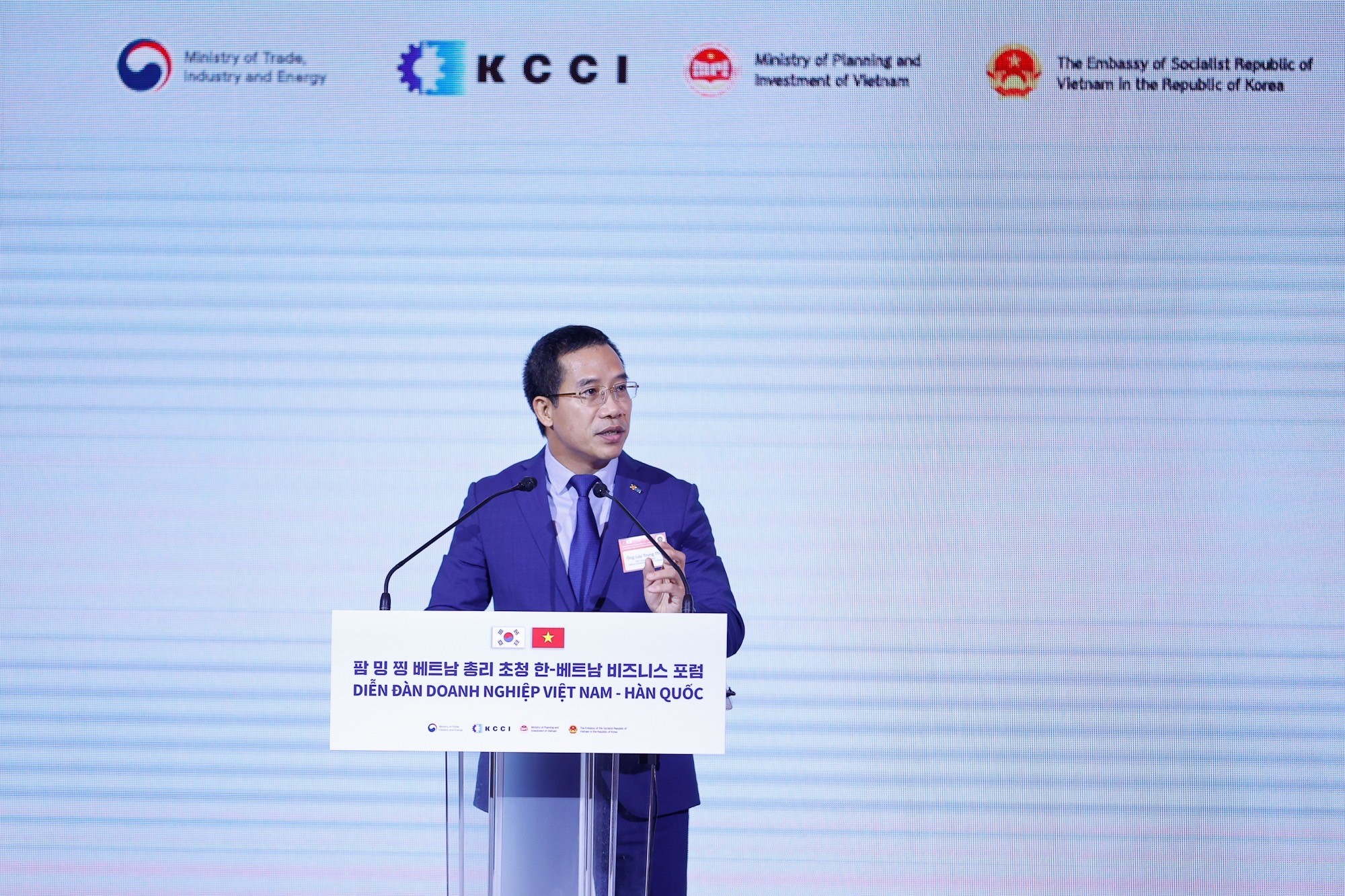 Ông Lưu Trung Thái phát biểu tại Diễn đàn doanh nghiệp Việt Nam - Hàn Quốc