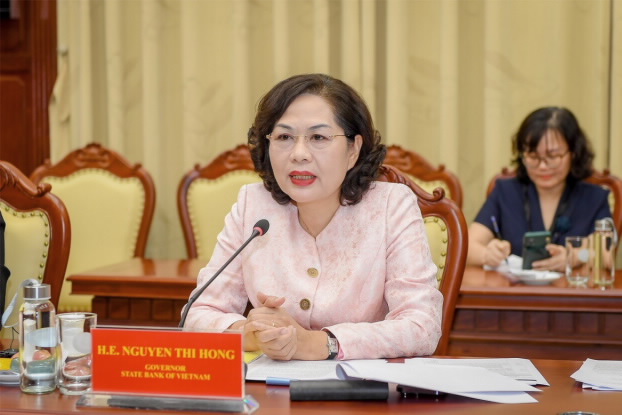 Thống đốc NHNN phát biểu tại buổi làm việc
