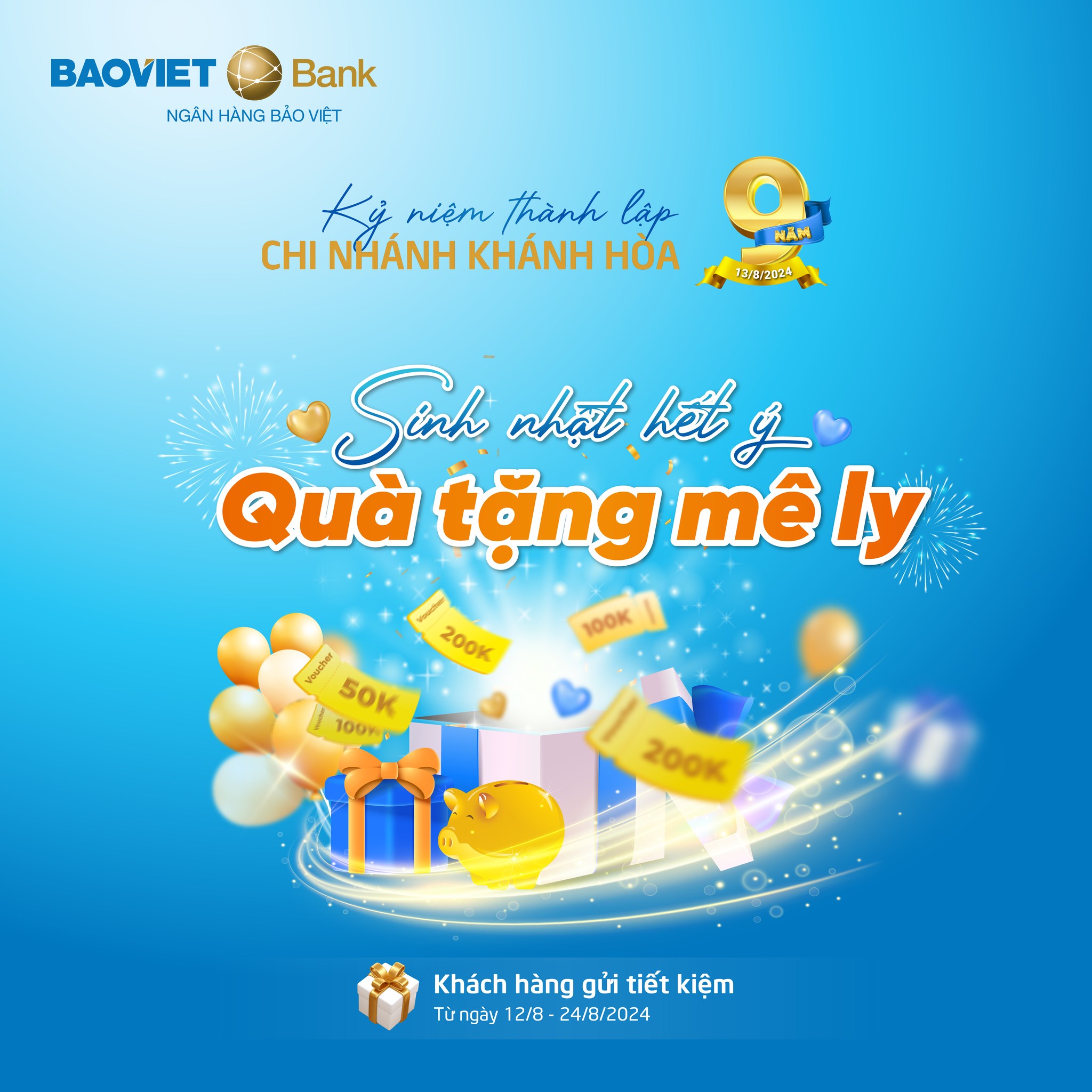 BAOVIET Bank Khánh Hòa tặng quà khách hàng gửi tiết kiệm