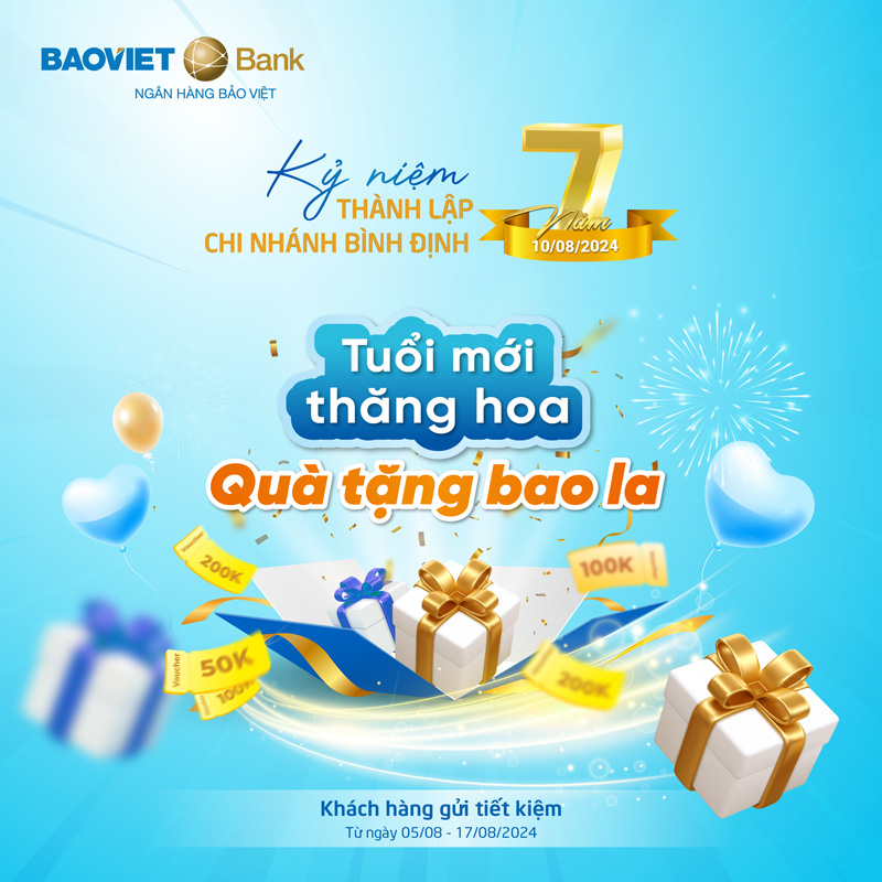 khách hàngBAOVIET Bank Bình Định tặng voucher cho khách hàng