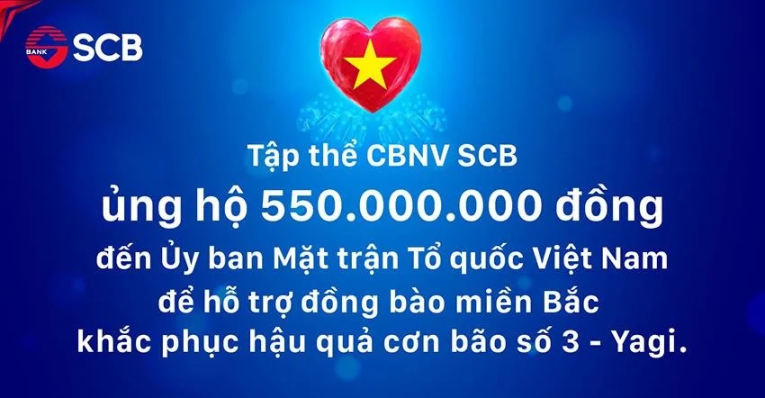 SCB chung tay chia sẻ cùng đồng bào miền Bắc khắc phục hậu quả bão lũ