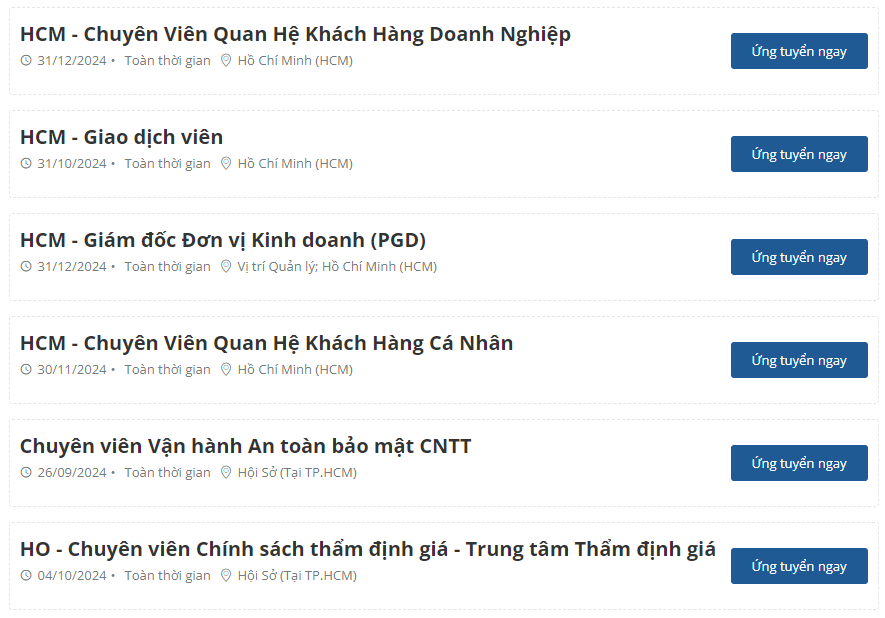 Eximbank tuyển dụng