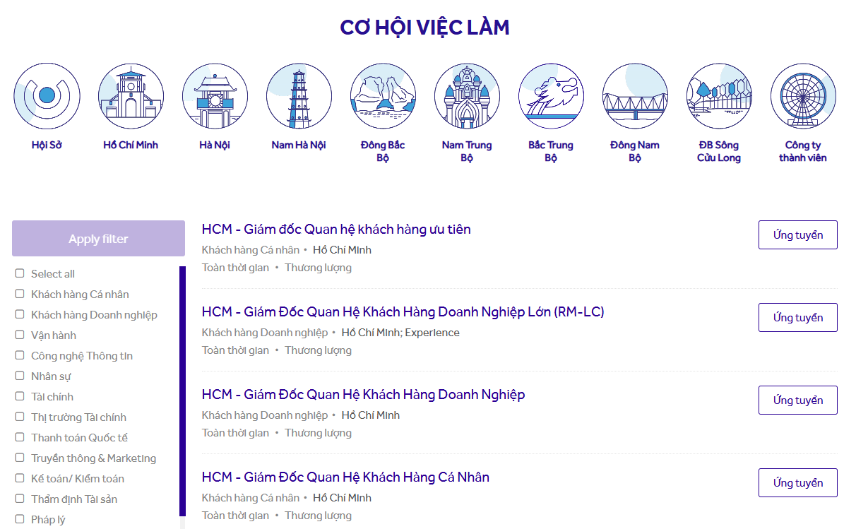 ACB tuyển dụng nhiều vị trí nhân sự cấp cao năm 2025