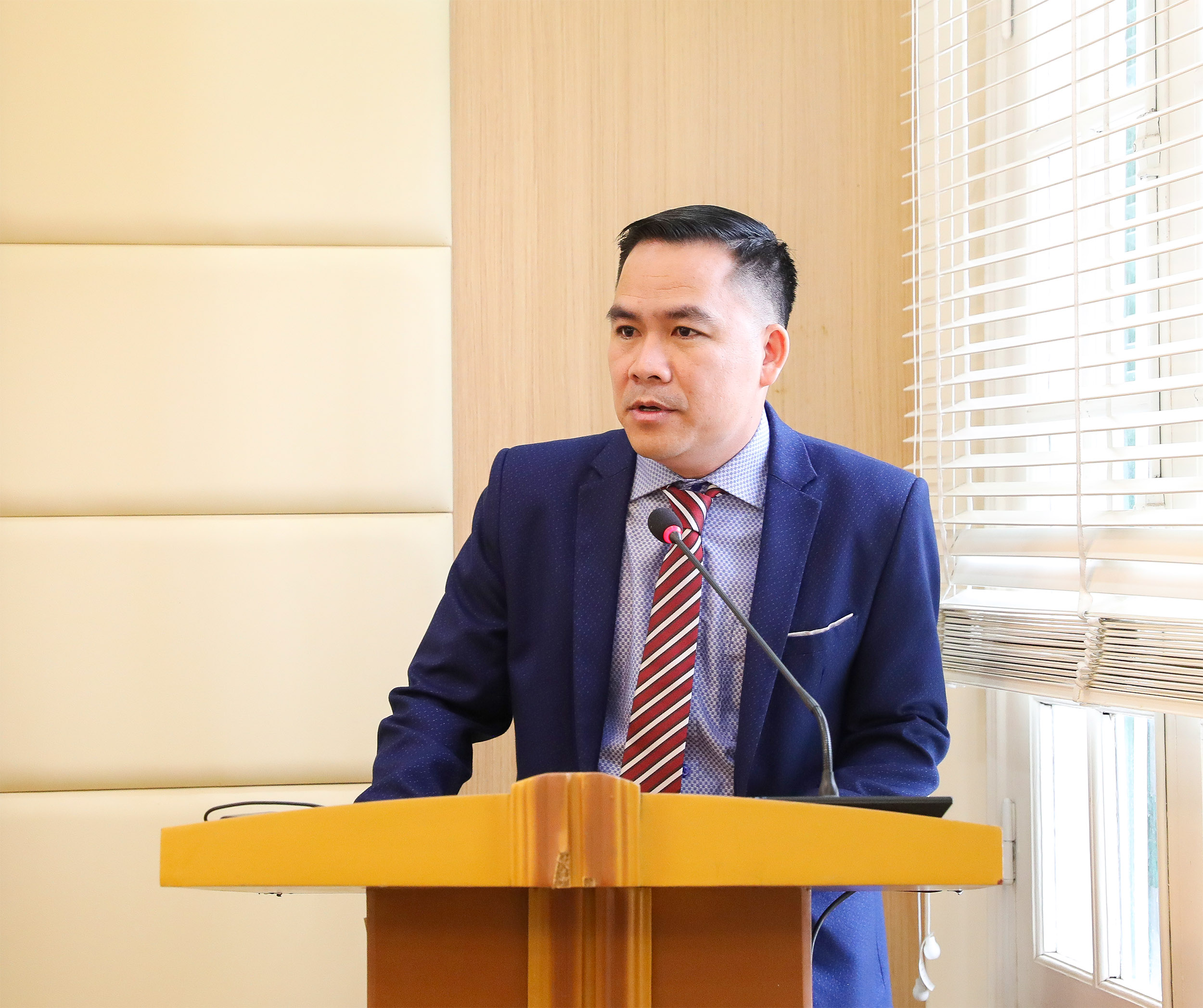 Ông Hoàng Bảo Đăng, Trưởng Ban Trang tin Điện tử phát biểu