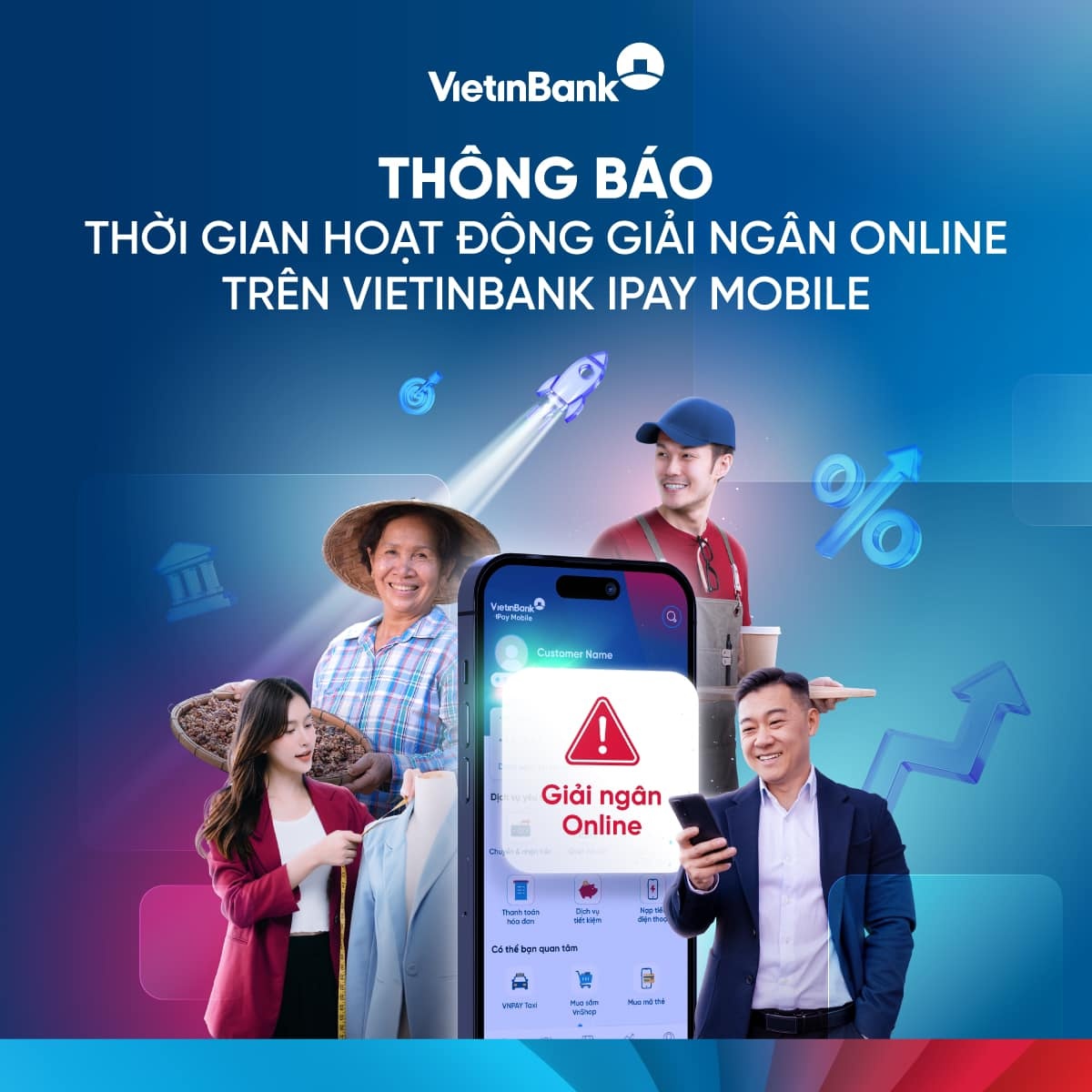 Vietinbank (CTG) thông báo lịch giải ngân online dịp Tết Nguyên đán