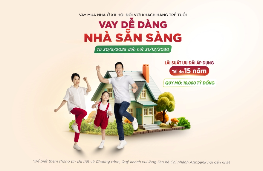 Chương trình cho khách hàng trẻ dưới 35 tuổi vay mua nhà ở xã hội quy mô 10.000 tỷ đồng