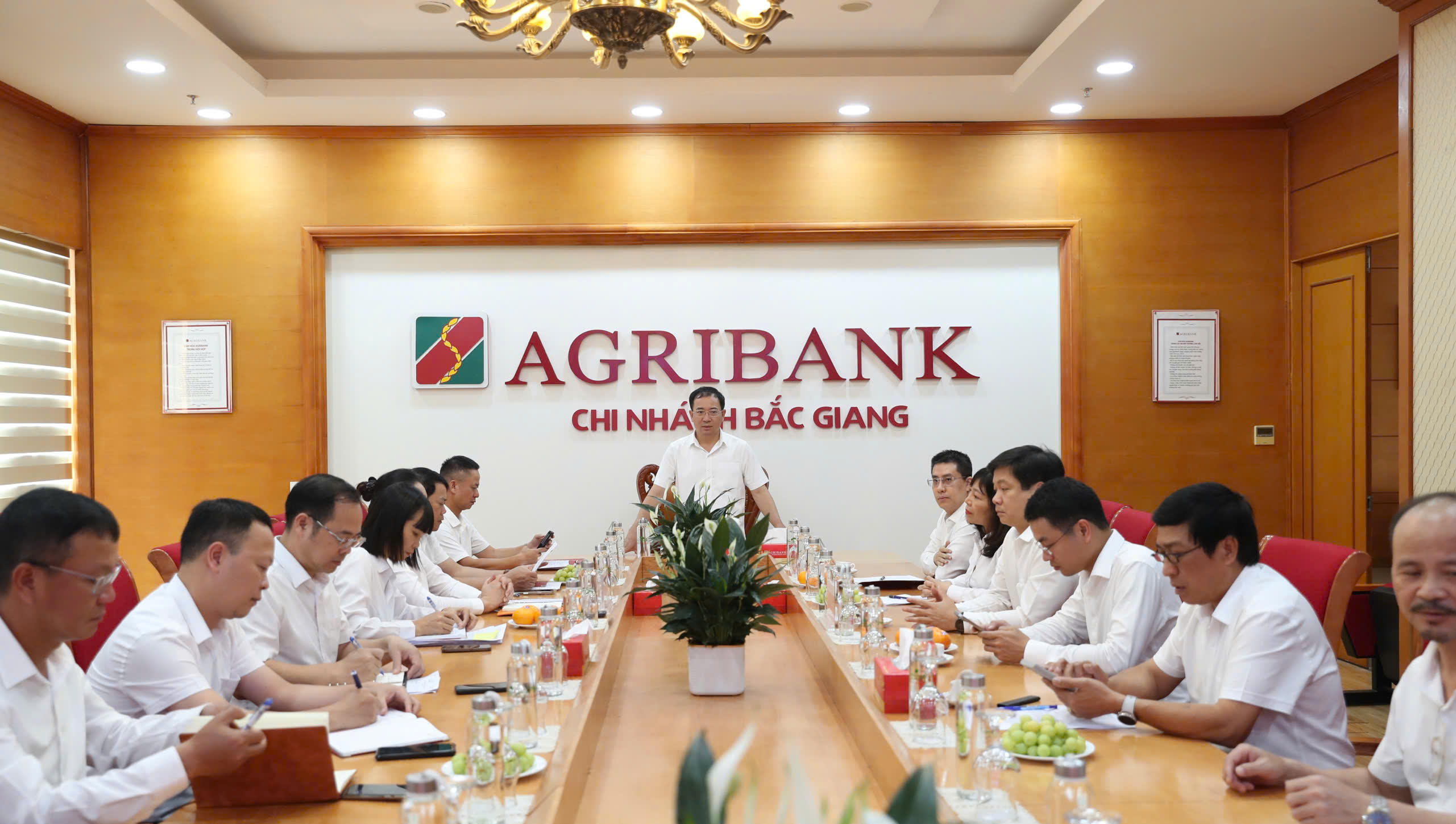 Đồng chí Đoàn Ngọc Lưu – Phó Tổng Giám đốc Agribank làm việc tại Agribank Chi nhánh Bắc Giang