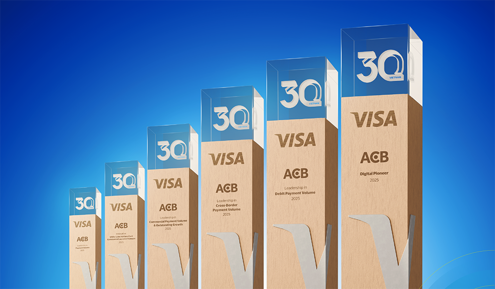 ACB tiếp tục dẫn đầu thị phần thẻ VISA 2025 và bước nhảy sáng tạo về thanh toán số