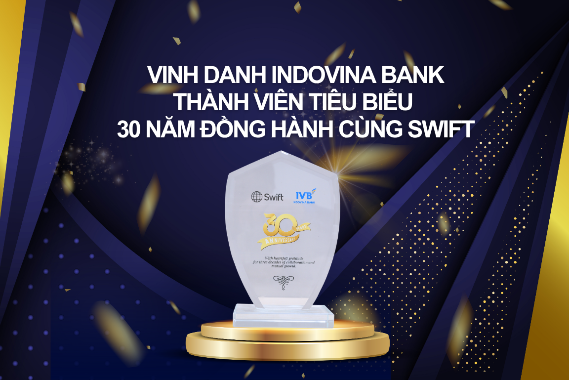 Indovina Bank được vinh danh thành viên tiêu biểu 30 năm của SWIFT