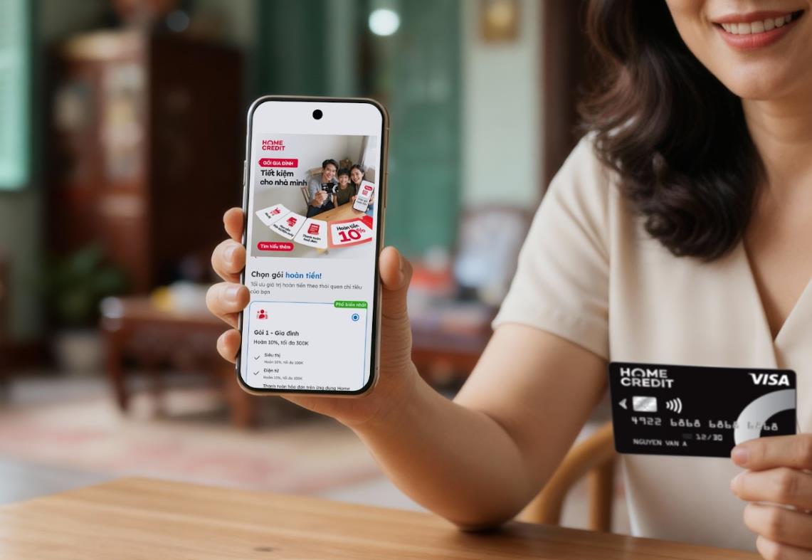 Tính năng Hoàn tiền linh hoạt trên ứng dụng Home Credit, cho phép người dùng dễ dàng lựa chọn và thay đổi gói hoàn tiền. Ảnh: Home Credit