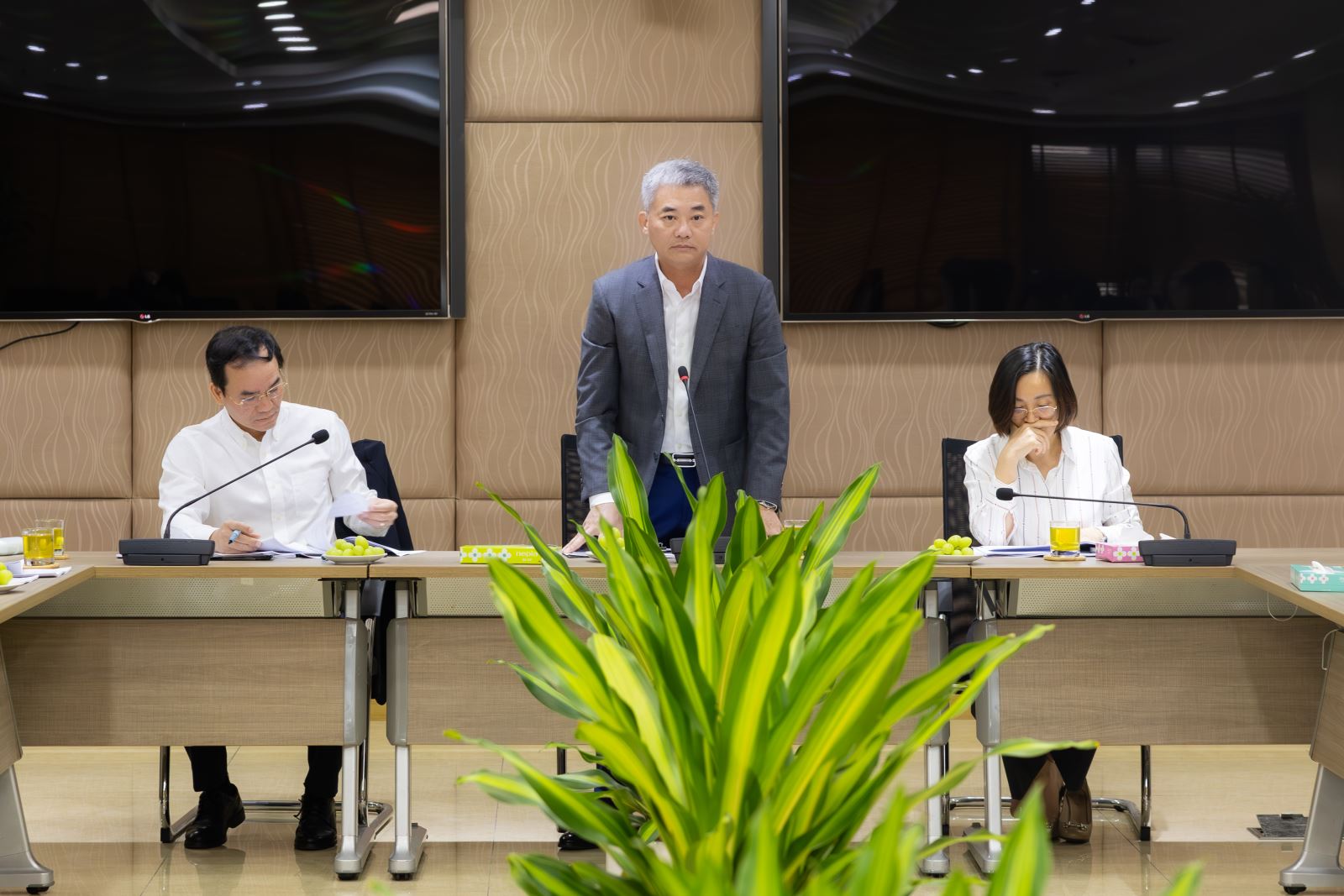 Ông Nguyễn Quốc Cường - Chủ tịch HĐQT Co-opBank phát biểu tại buổi làm việc