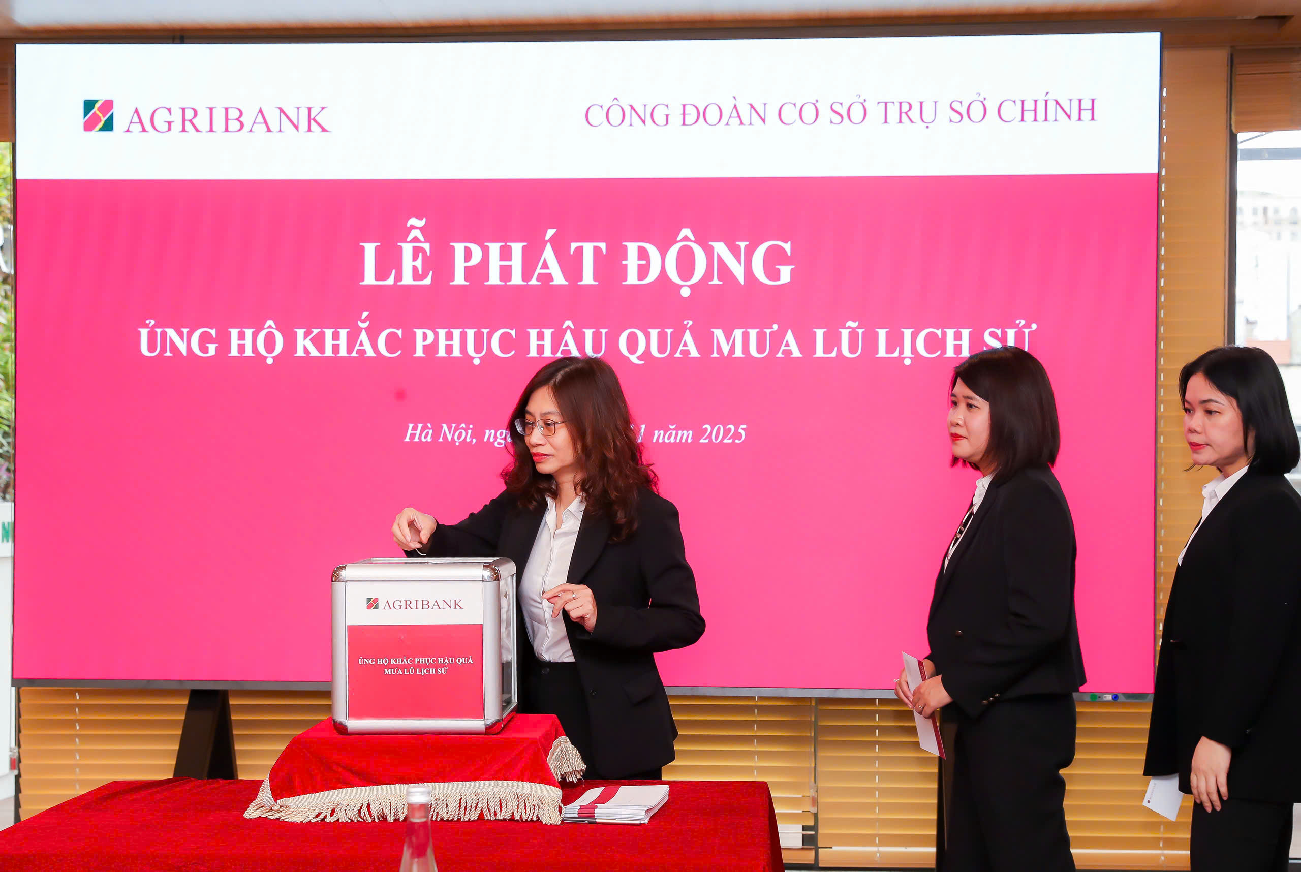 Công đoàn Trụ sở chính Agribank đồng hành cùng miền Trung khắc phục hậu quả bão lũ