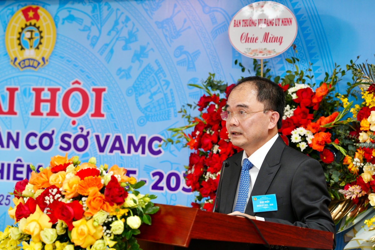 Ông Đặng Đình Thích - Quyền Tổng giám đốc VAMC khẳng định Công đoàn VAMC đã làm tốt vai trò bảo vệ quyền và lợi ích hợp pháp của người lao động