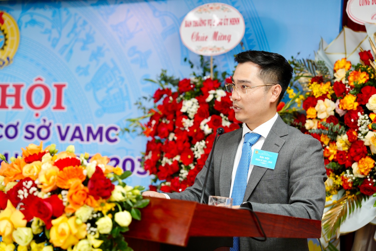 Chủ tịch HĐTV VAMC Trần Trung Dũng tin tưởng Ban Chấp hành Công đoàn nhiệm kỳ 2025–2030 sẽ kế thừa, phát huy truyền thống, tiếp tục đổi mới, sáng tạo, xứng đáng với niềm tin của đoàn viên và người lao động