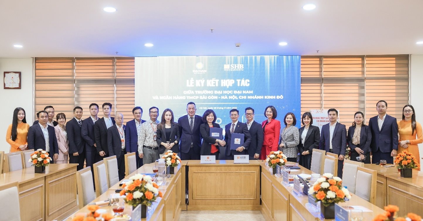 SHB Chi nhánh Kinh Đô ký kết hợp tác với Trường Đại học Đại Nam. Ảnh: DNU
