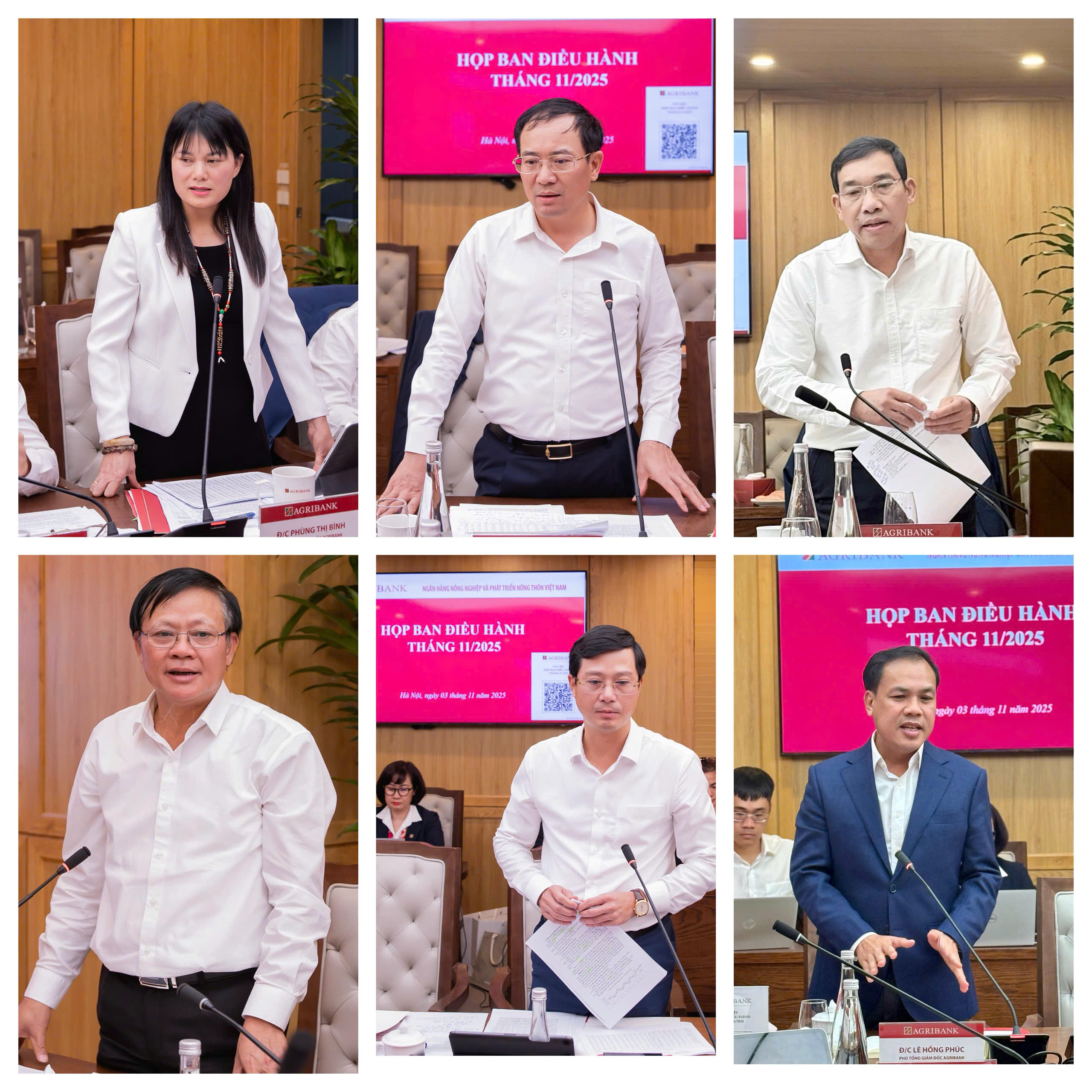Các đ/c Phó Tổng Giám đốc Agribank phát biểu, thảo luận tại phiên họp